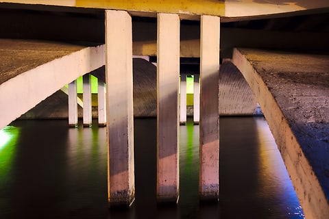 Under a bridge