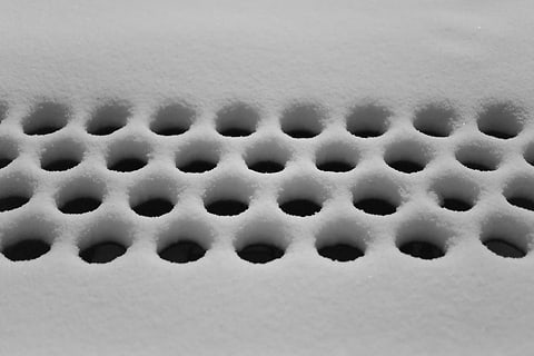 Holes in the snow